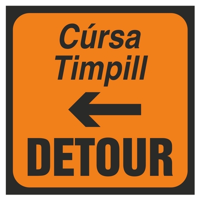 Detour (Left) Roadworks Sign